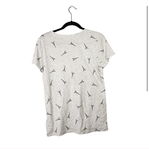 Gap Factory Favorite Tee Short Sleeve V Neck Top Blouse Eiffel Tower Size Medium - Picture 2 of 6